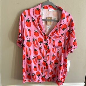 Vestique Sleep Tight Silky Pajama Top NWT Size Large